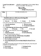 Đề kiểm tra định kỳ cuối năm môn Khoa học Lớp 5 - Năm học 2014-2015 - Trường Tiểu học Đại Lãnh 2 (Có đáp án)